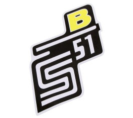 Aufkleber / Schriftzug "S51 B" für Seitendeckel, B=gelb 