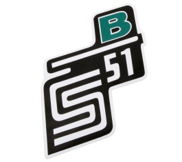 Aufkleber / Schriftzug "S51 B" für Seitendeckel, B=grün 