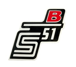 Aufkleber / Schriftzug "S51 B" für Seitendeckel, B=rot 