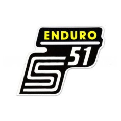 Aufkleber / Schriftzug "S51 Enduro" für Seitendeckel, Enduro=gelb 