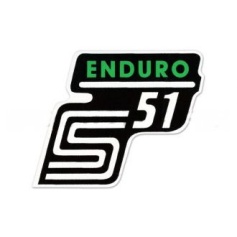 Aufkleber / Schriftzug "S51 Enduro" für Seitendeckel, Enduro=grün 