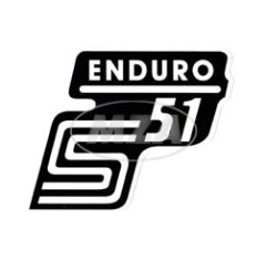 Aufkleber / Schriftzug "S51 Enduro" für Seitendeckel, Enduro=weiß 