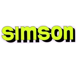 Aufkleber / Schriftzug "SIMSON" für Tank, neongelb 