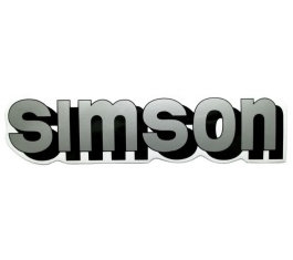 Aufkleber / Schriftzug "SIMSON" für Tank, silber/schwarz 