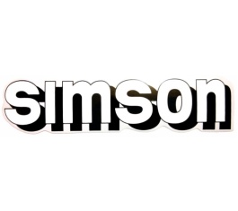 Aufkleber / Schriftzug "SIMSON" für Tank, weiß/schwarz 