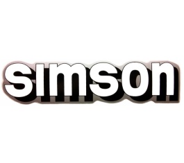 Aufkleber / Schriftzug "SIMSON" für Tank, weiß/schwarz/silber 