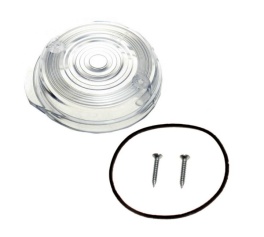 Blinkerkappe für Blinker rund - vorne, weisses Glas, 8580.23-001/1- inkl. Gummidichtring + Schrauben 
