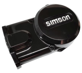 Lichtmaschinendeckel - schwarz glänzend - Simson Logo hell - 2. Wahl 