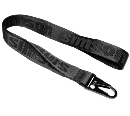 Schlüsselband, verstärkte Ausführung, schwarz - Prägemotiv: "SIMSON" 