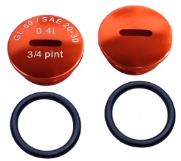 SET: 2 x Verschlußschraube - Alu - orange mit O-Ringen 