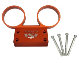 SET: Armaturenträger inkl. Schrauben für Tacho und DZM ø 60 mm - Alu orange - Schrift und Logo 3D 