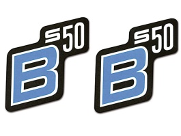 SET: Aufkleber / Schriftzug "S50 B" 2x Seitendeckel 