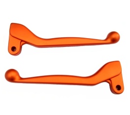 SET: Handhebel, ALU-massiv, Bremshebel + Kupplungshebel (neue Ausführung) - orange matt 