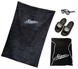 Simson Strand Set maxi - Badehandtuch, Badelatschen, Stoffbeutel + Sonnenbrille 