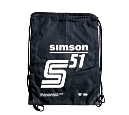 Sportbeutel "SIMSON S51" - schwarz, mit Kordelzugverschluss 