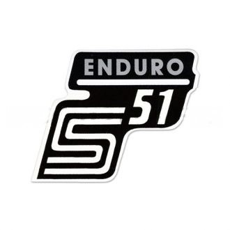 Aufkleber / Schriftzug "S51 Enduro" für Seitendeckel, Enduro=silber 