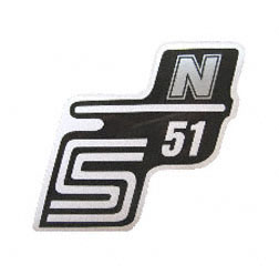 Aufkleber / Schriftzug "S51 N" für Seitendeckel, N=silber 