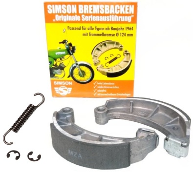 SET: Bremsbacken "Simson Standard" mit auswechselbaren Zwischenlagen 