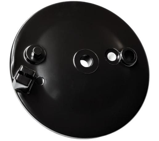 Bremsschild hinten - schwarz - mit Loch für Bremskontakt - mit Aufnahme für Bowdenzug - KR51/1