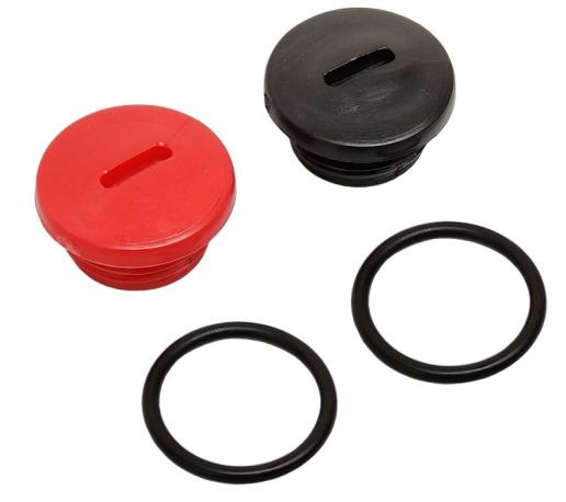 SET: Verschlußschraube - rot und schwarz - inkl. 2x O-Ring