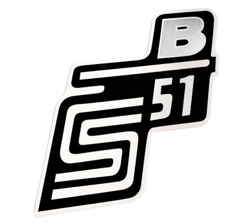Aufkleber / Schriftzug "S51 B" für Seitendeckel, B=silber