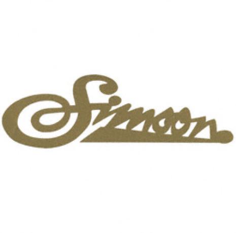 Aufkleber / Schriftzug "Simson" für Knieschutzblech (Beinblech), gold