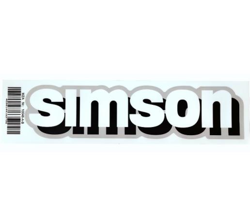 Aufkleber / Schriftzug "SIMSON" für Tank, weiß/schwarz/silber