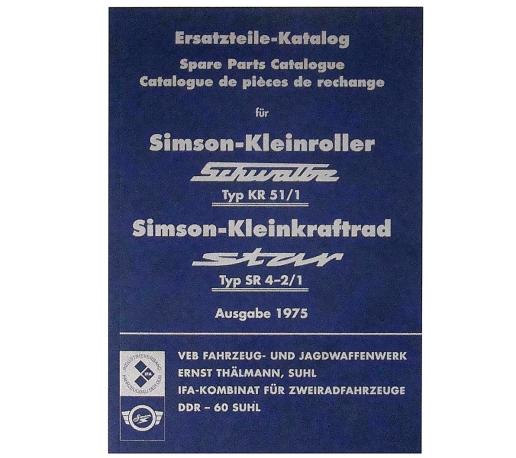 Ersatzteilkatalog, Ersatzteilliste KR51/1, SR4-2, SR4-2/1 - Ausgabe 1975